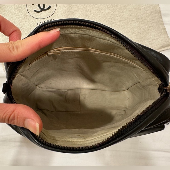 CHANEL CC Matelasse Tassel Chain Shoulder Bag Leather Black Vintage - Picture 12 of 13